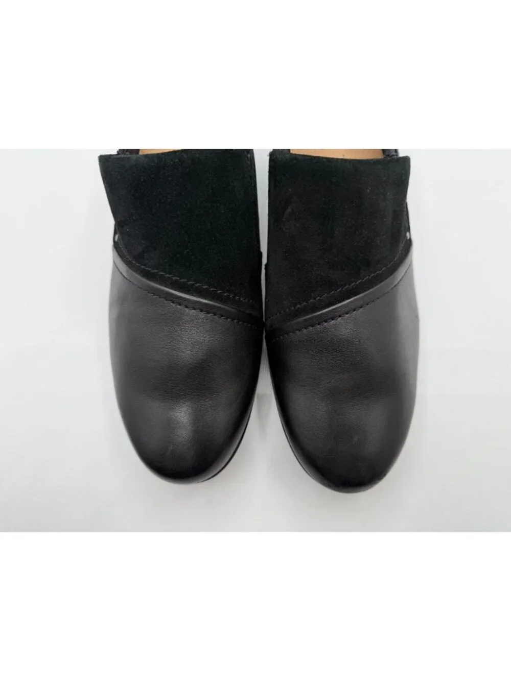Clarks Emily Step Heel Loafers Women's Size 10M Black Leather/Suede Work Shoes